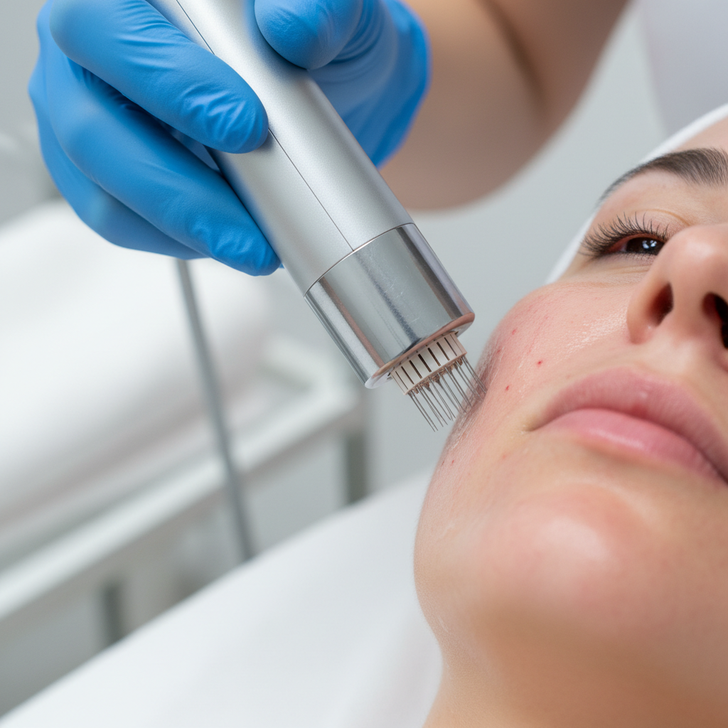 Før microneedling - store porer