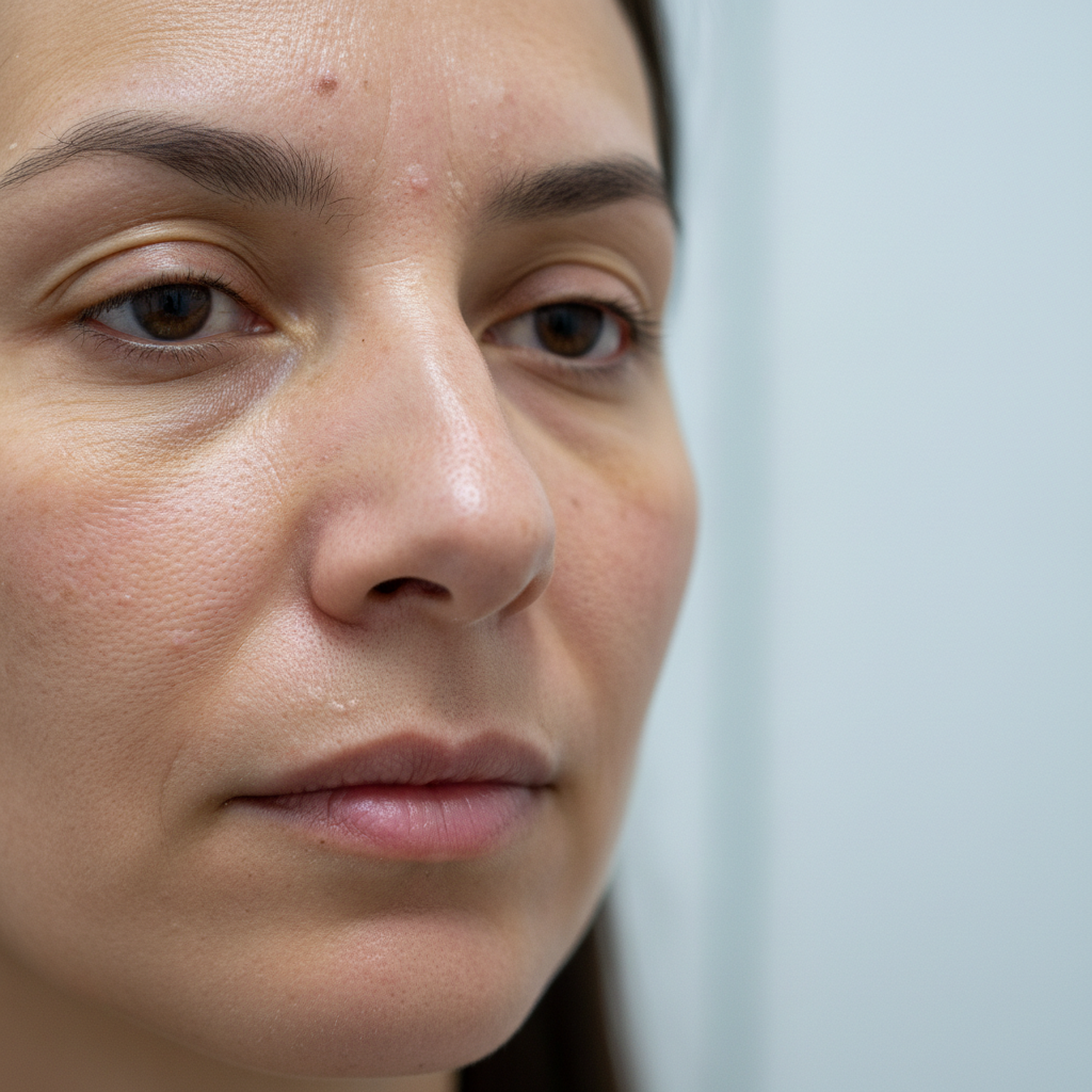 Før anti-aging behandling - slapp hud